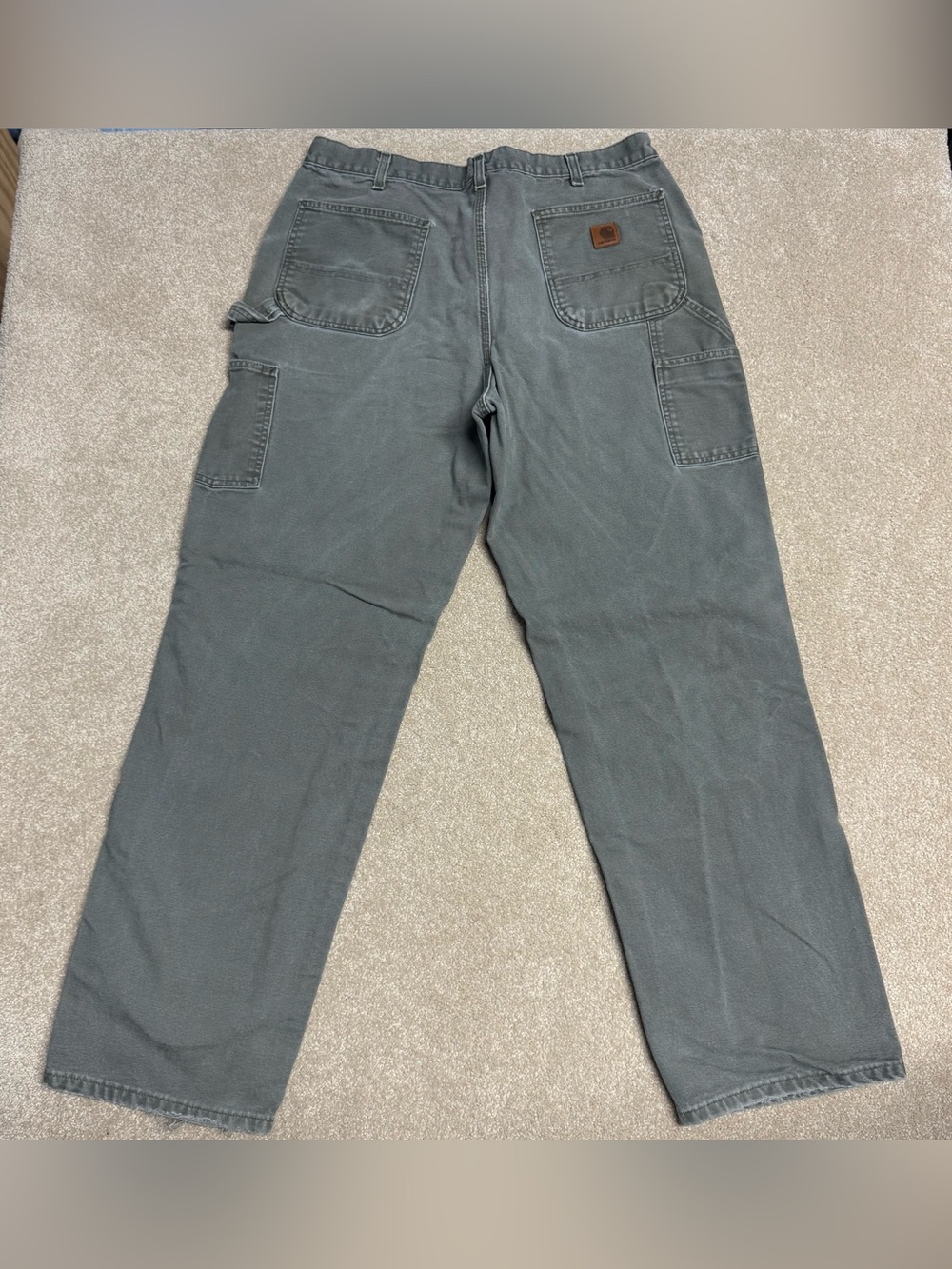 Carhartt B11 Utility Work Pants Men 36x32 B11-MOS Green Loose Original Fit Duck